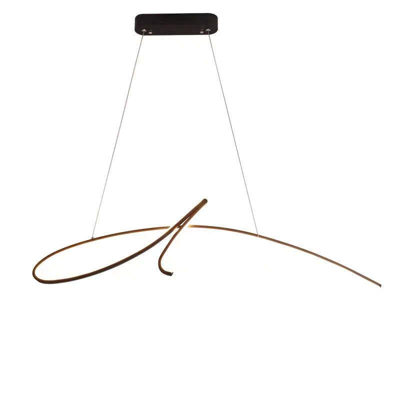 Fubunik Pendant Light Irregular-curved Modern, Metal, Black/Gold, Restaurant
