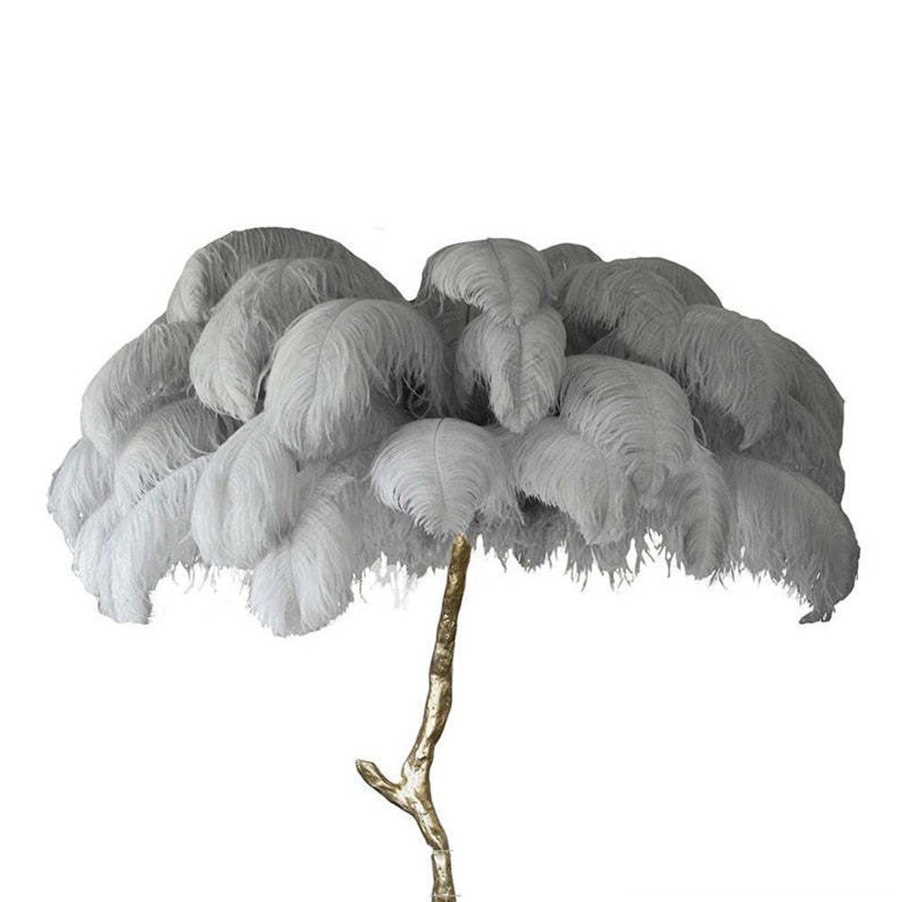Salenor Nordic Luxury Unique Ostrich Feather Floor Lamp/Table Lamp-Neutral Decor