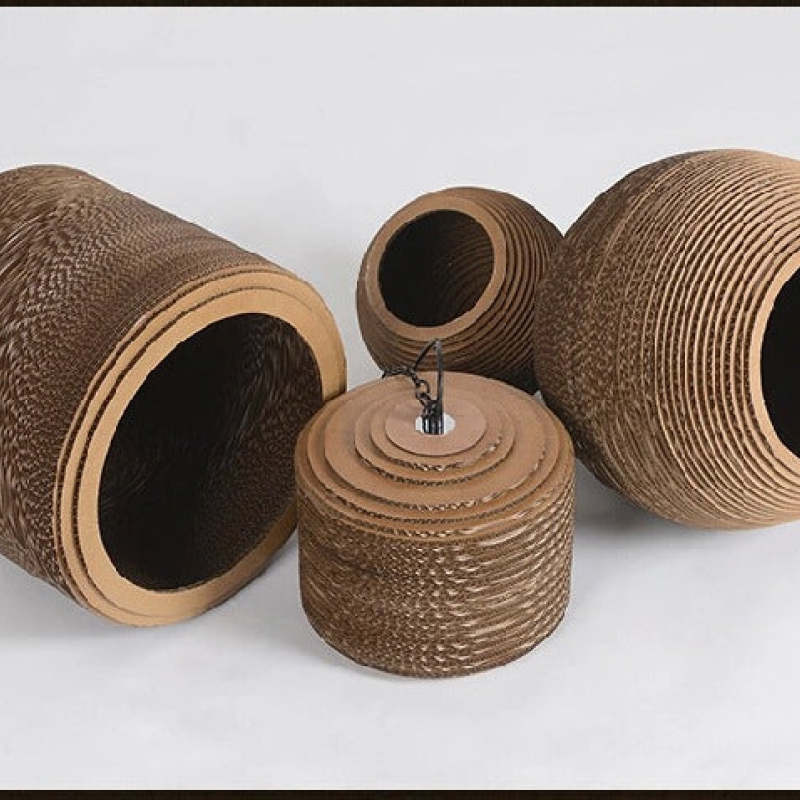Cekitod Pastoral Silkworm Rustic Paper Pendant Light