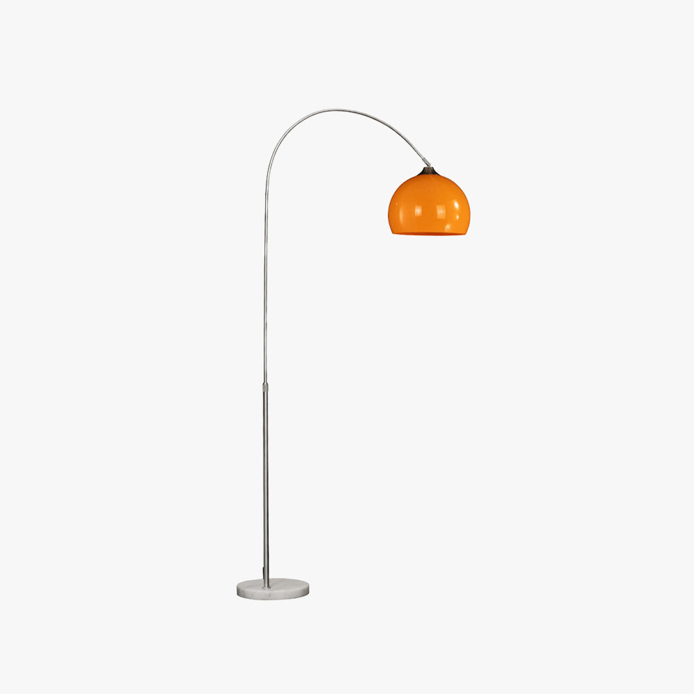Mibusil Floor Arc Lamp, Tall Floor Light, Modern, Orange/ White