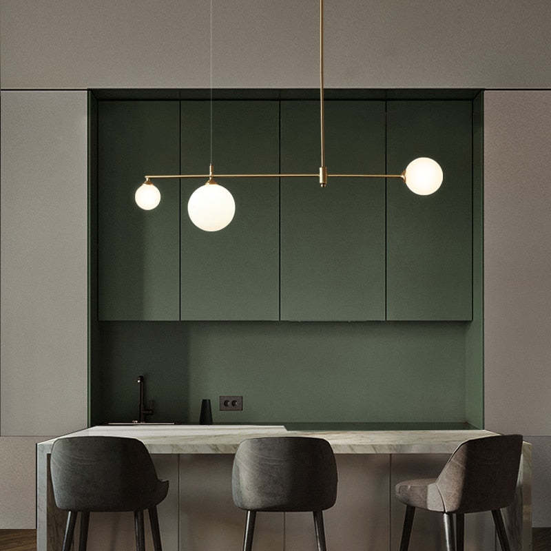 Wulukon Modern Golden Bubble Copper Pendant Light