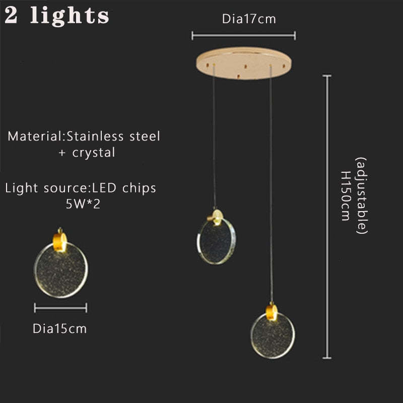 Devikir Luxury Circular Ripple Round Crystal Golden Chandelier