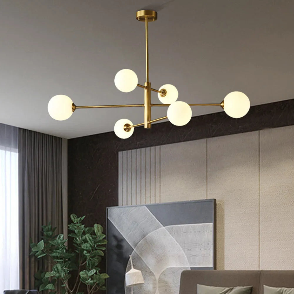 Webalot Modern Glass Shade Pendant Light, Copper/Black
