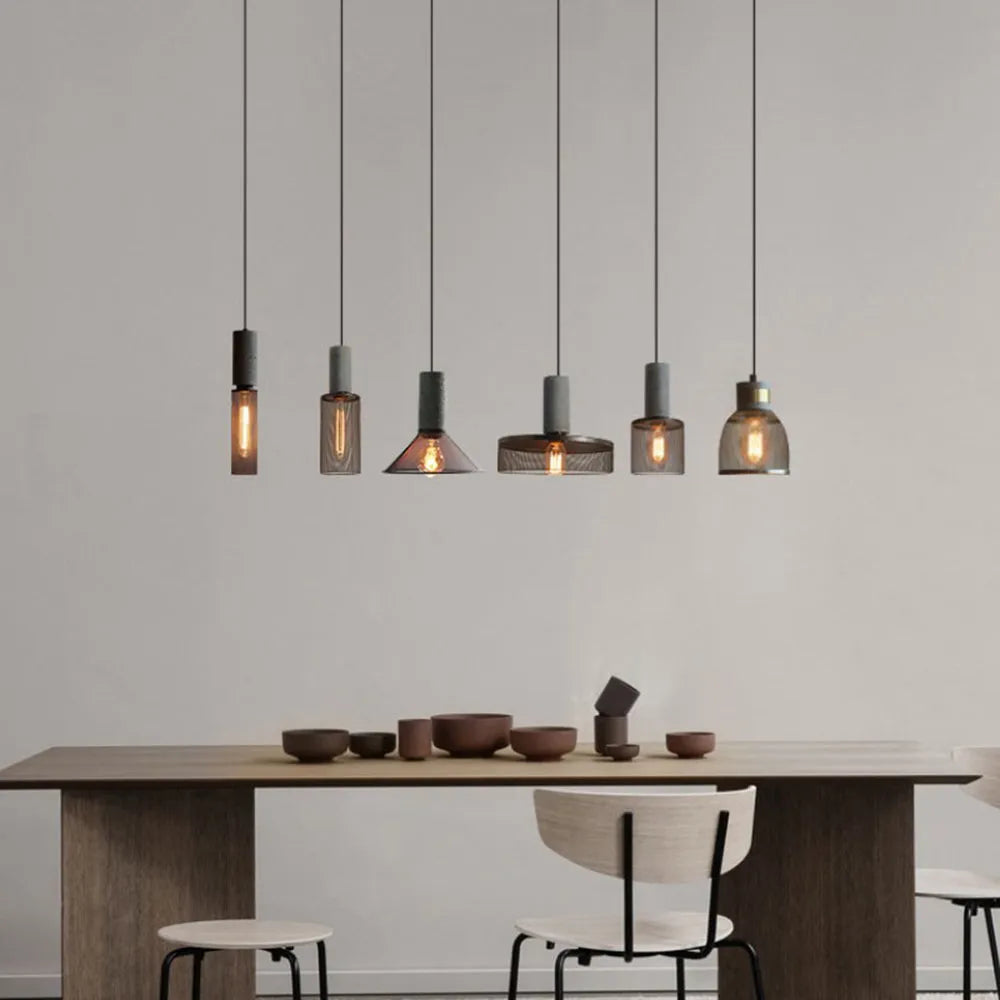 Xenith Industrial Cylindrical Pendant Light, Cement/Metal