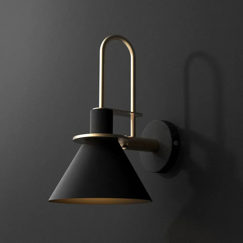 Fevoril Vintage Horn Shape Metal Wall Lamp, Living room/Bedroom/Bathroom