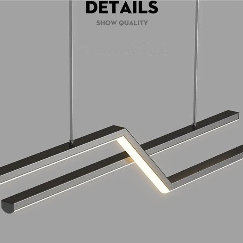 Valiner Parallel Fold Linear Pendant Light, Black/Gold, Living Room