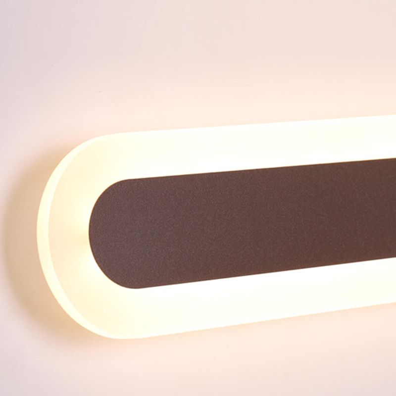 Povetul Modern Linear Vanity Wall Lamp, White/Brown, Bathroom