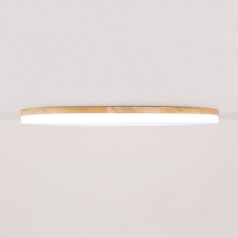 Norev Ceiling Light Slim Round Wood Frame-Neutral Decor