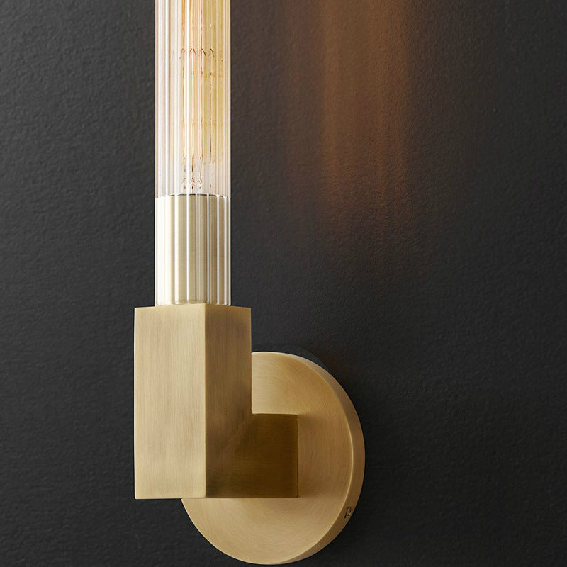 Gipavemi Indoor Wall Lamp Glass Brass Mid-century Restaurant Bedroom