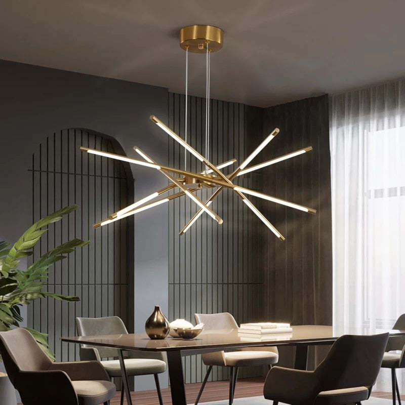 Fonekul Pendant Light, Black/Gold, 6/8/10/12 Heads