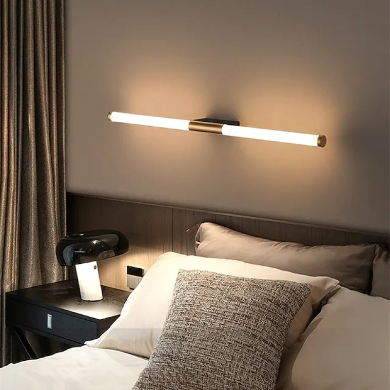 Aeri Minimalist Linear Wall Lamp, Gold-Neutral Decor