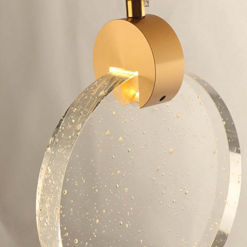Devikir Luxury Circular Ripple Round Crystal Golden Chandelier