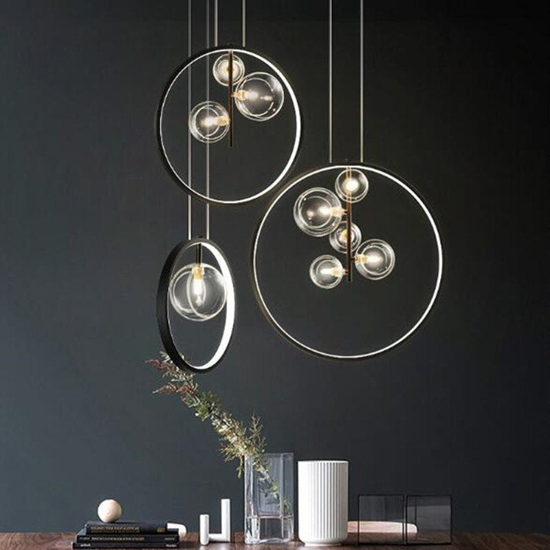 Nidibam Nordic Glass Bubbles LED Modern Pendant Light for Dining Room
