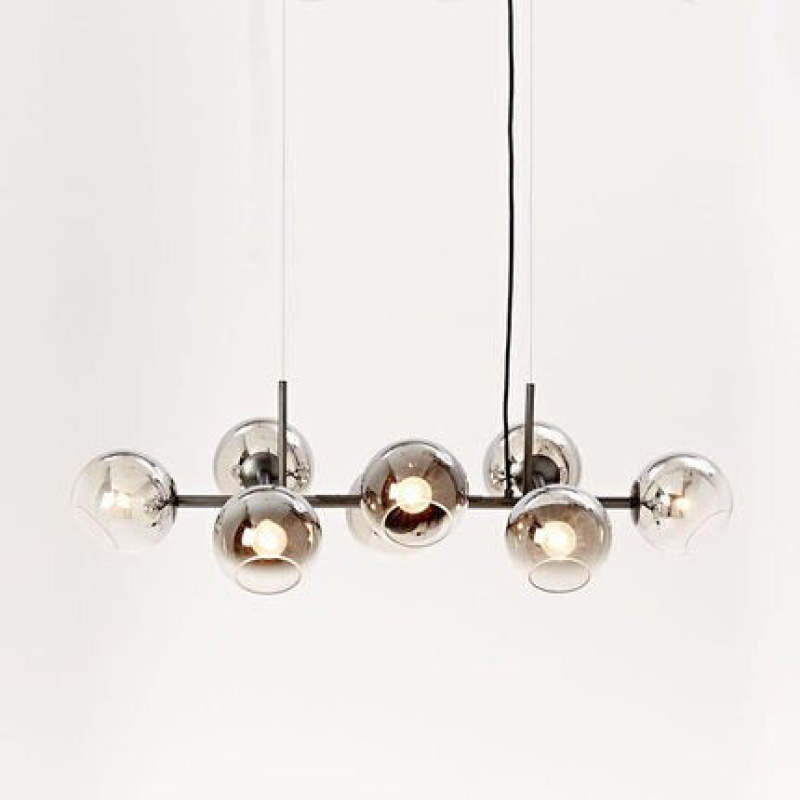 Copates Modern Glass Globe Bubble Pendant Light Black/Gold
