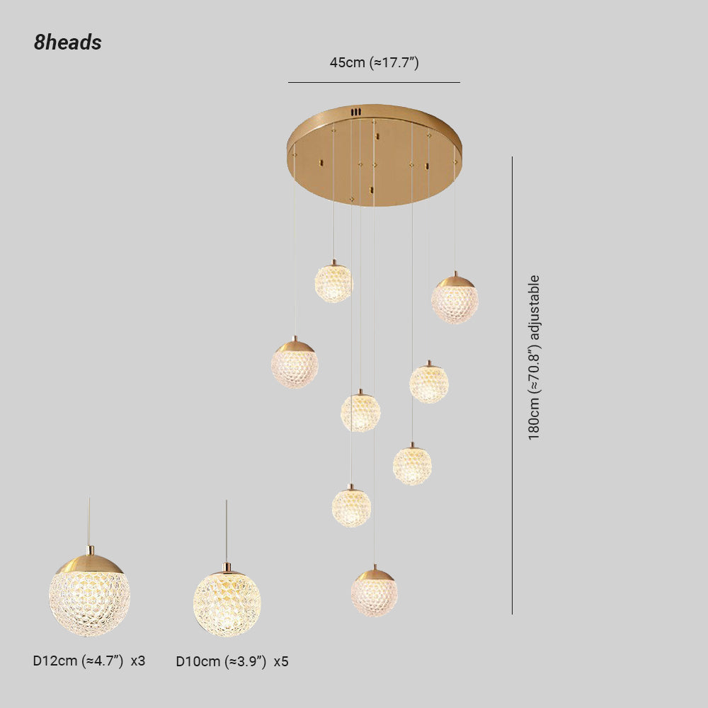 Cikakot Multi Staircase Modern Art Deco Pendant Light, Gold