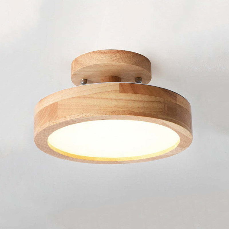 Zera Round LED Flush Mount Ceiling Light Modern Wood Colorful-Neutral Decor