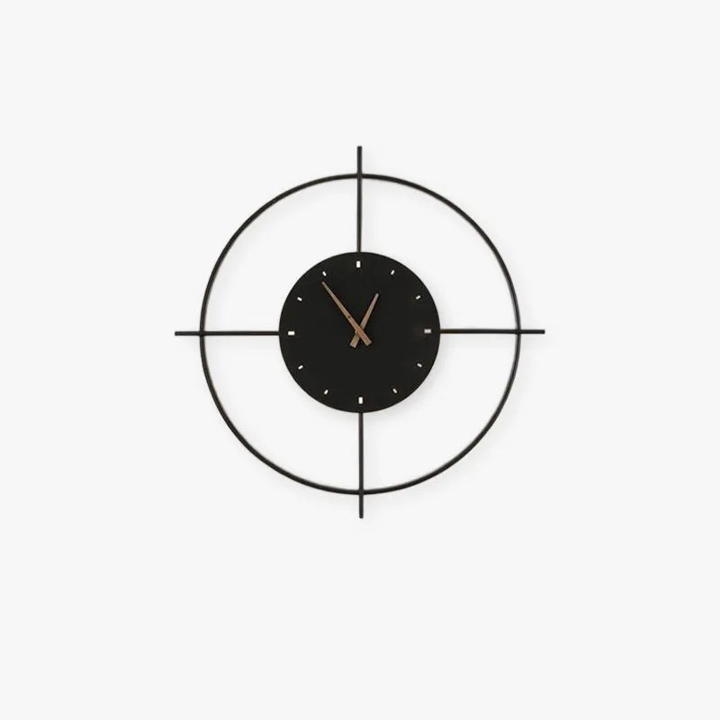 Norva Modern Clock Round Wall Lamp, Gold/Black-Neutral Decor