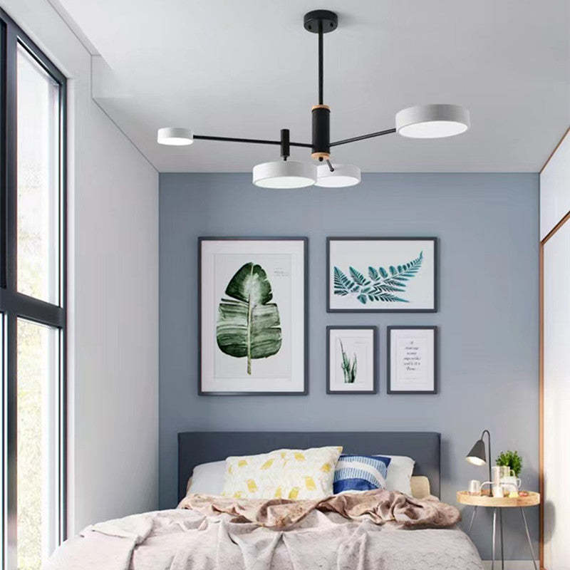 Gativun Pendant Light LED, Metal & Wood, Grey/White/Gold
