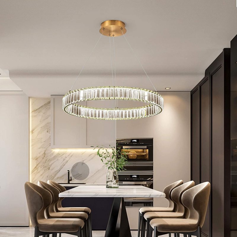 Rabitas Elegant Round Crystal Chandelier, Clear