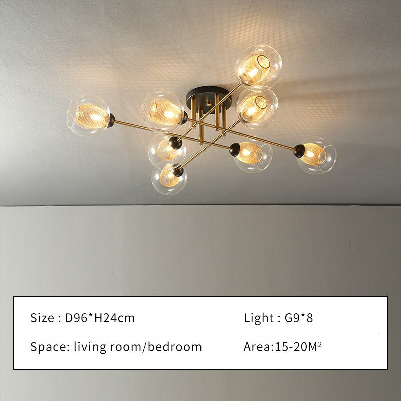 Zovokil Industrial Glass Globe Chandelier LED, 6 Style