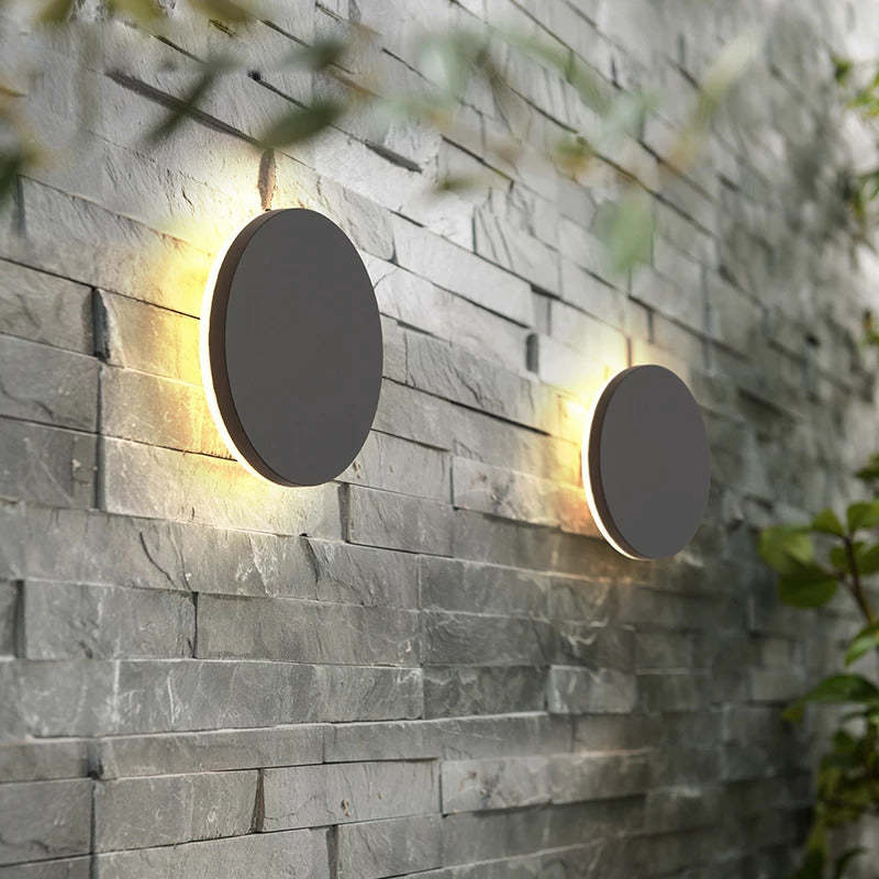 Dori Minimalist Round/Square Outdoor Wall Lamp LED, Black/White-Neutral Decor