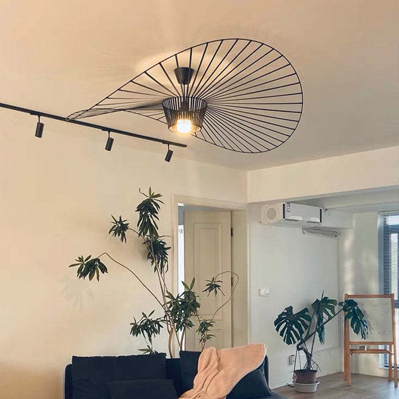 Xelion Pendant Light Modern Flower Fabric Black/White/Gold/Brown-Neutral Decor