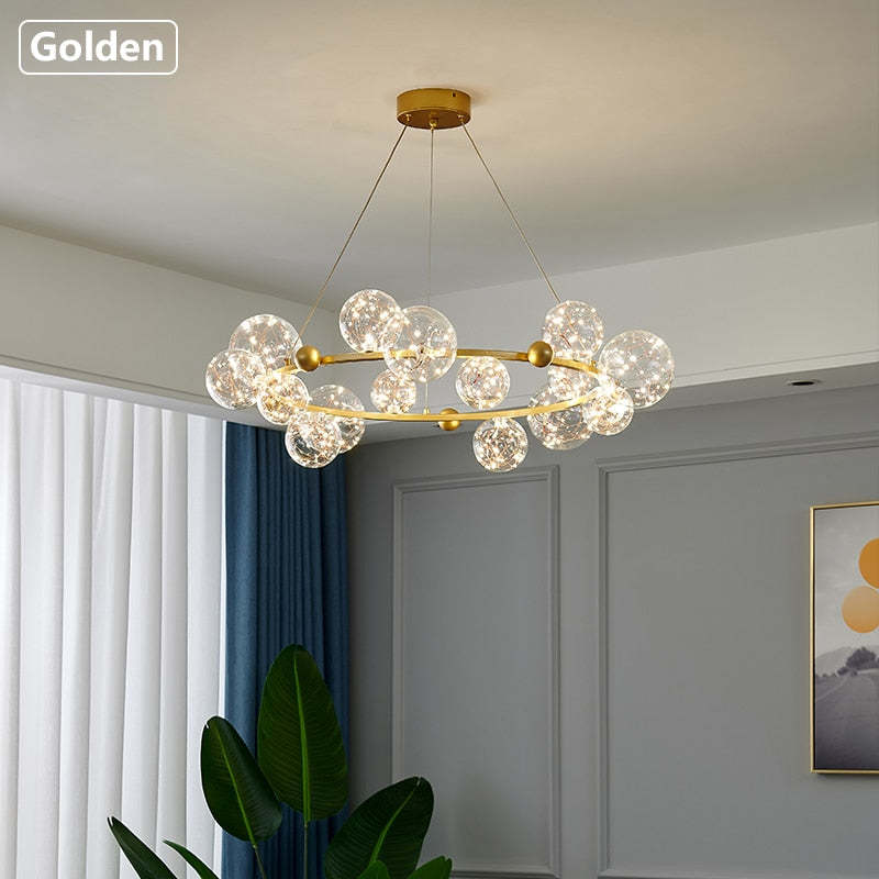 Husotim Art Deco Luminous Sphere Cluster Glass Pendant Light