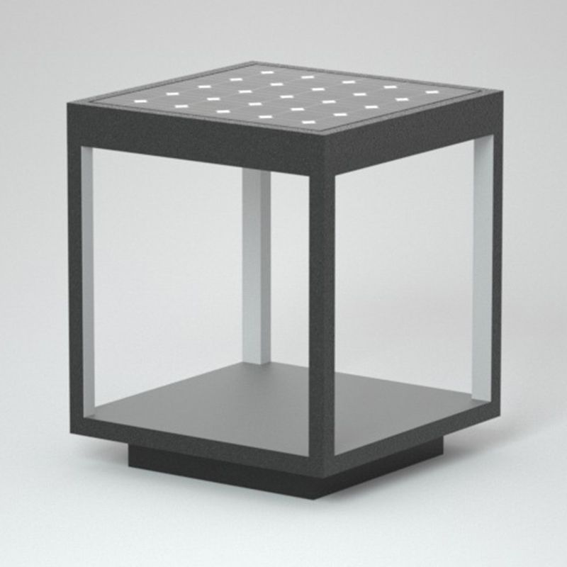 Zogoruk Modern Rectangular Metal LED Outdoor Light Post