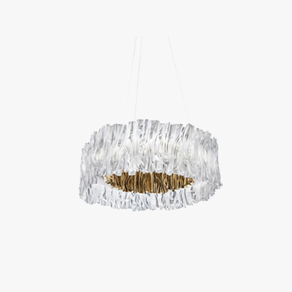 Bekepom Modern Luxury Pleated Pendant Light, Circle, /Stainless Steel