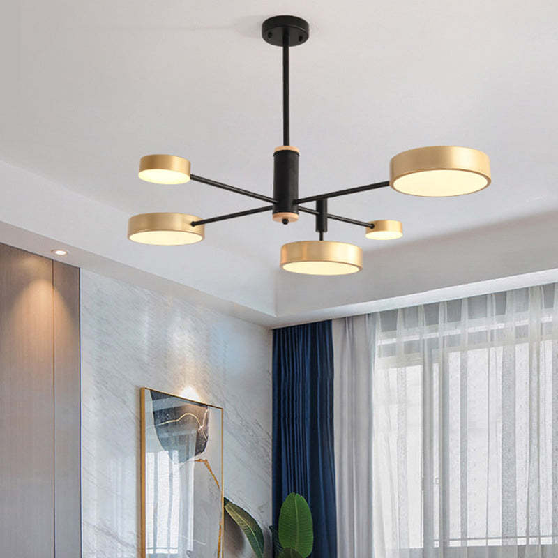 Gativun Pendant Light LED, Metal & Wood, Grey/White/Gold