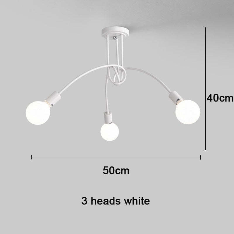 Lopumit Modern Linear Curve Metal Ceiling Light, Dining Room/Living Room