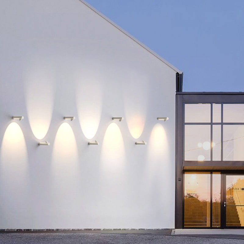 Bukorir Modern Waterproof Outdoor Wall Lighting, White & Black