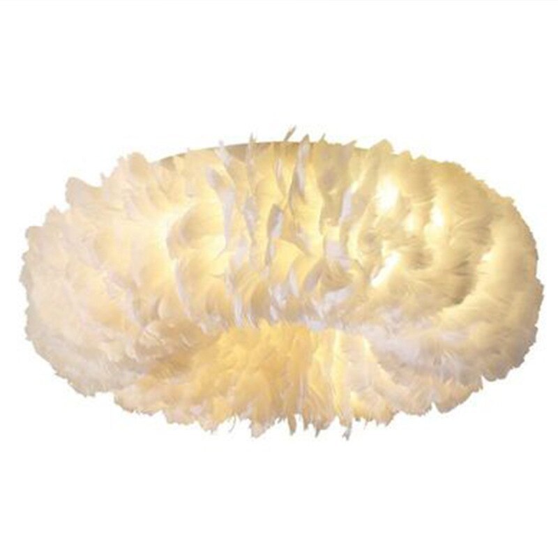 Velix Swan Feather Round Ceiling Light-Neutral Decor
