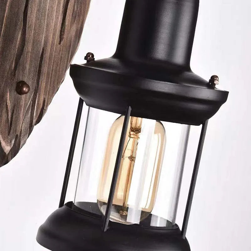 Nisovak Vintage Lantern Metal Classic Industrial Wall Lamp