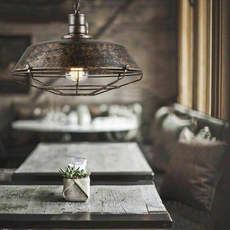 Hadaril Rustic Black Industrial Pendant Light Shade