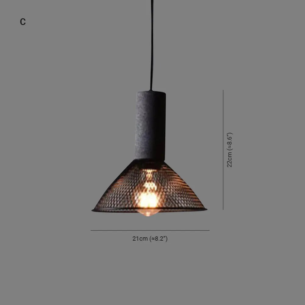 Xenith Industrial Cylindrical Pendant Light, Cement/Metal