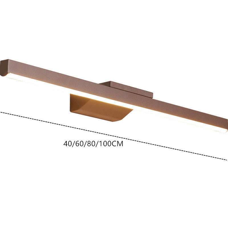 Fevibus Modern Linear Metal Wall Lamp Mirror Front, Coffee