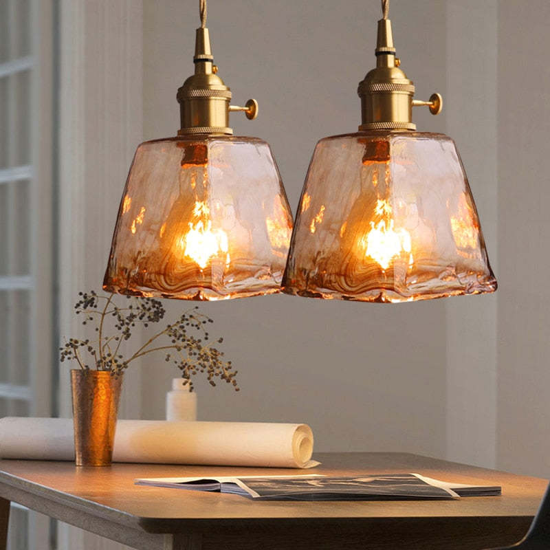 Evin Pendant Light Glass&Brass-Neutral Decor