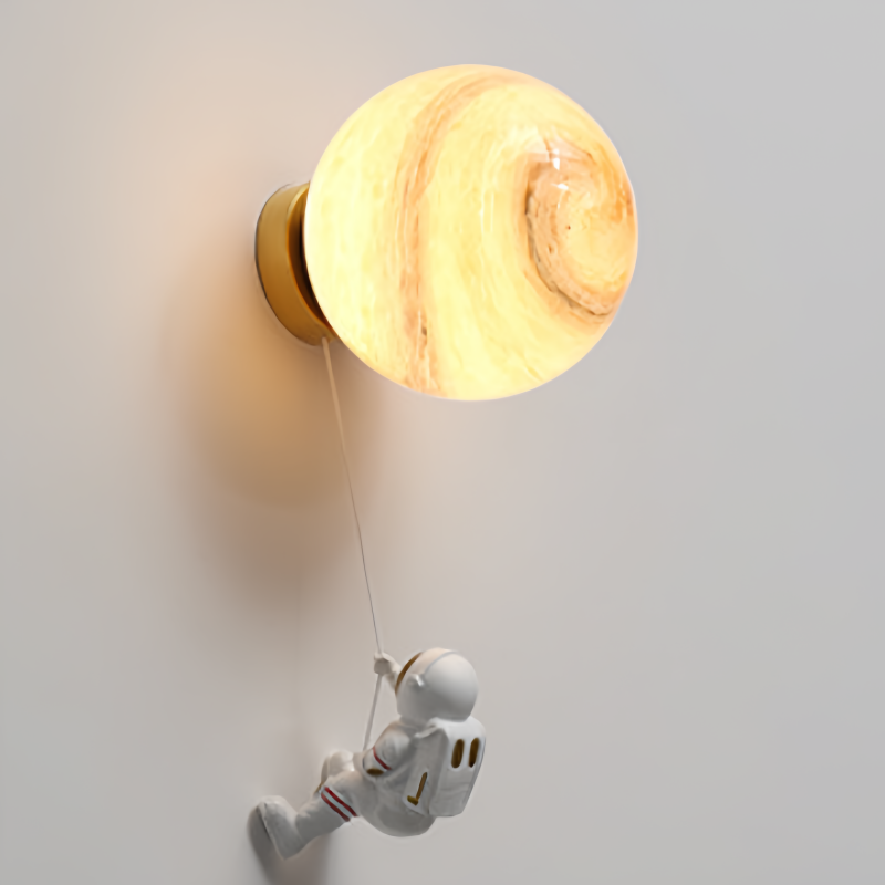 Dupivad Modern Moon LED Indoor Wall Lamp White Resin Kid's Room