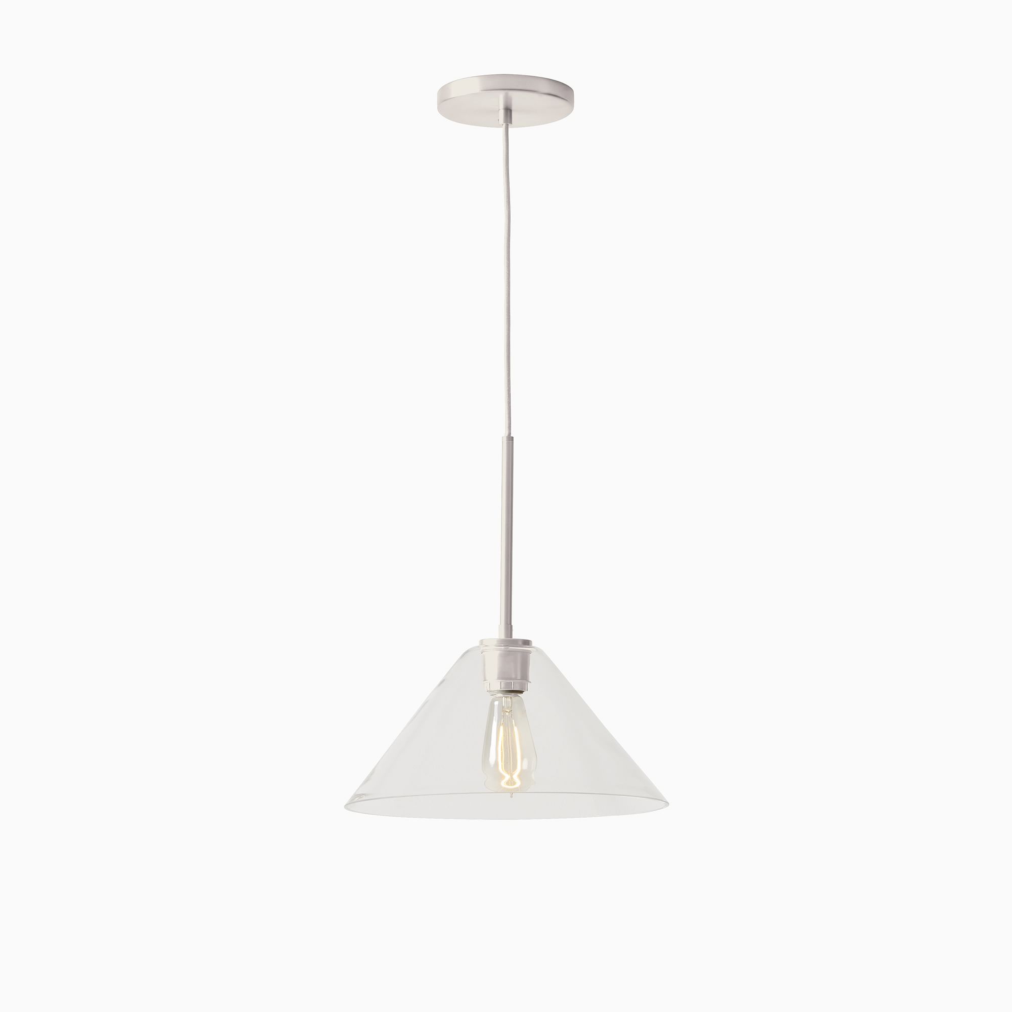 Cone Milk Clear Glass Cone Pendant Light for Kitchen