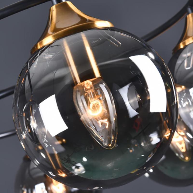 Vetidim Nordic Bubble Glass Ceiling Light, Gray/Amber