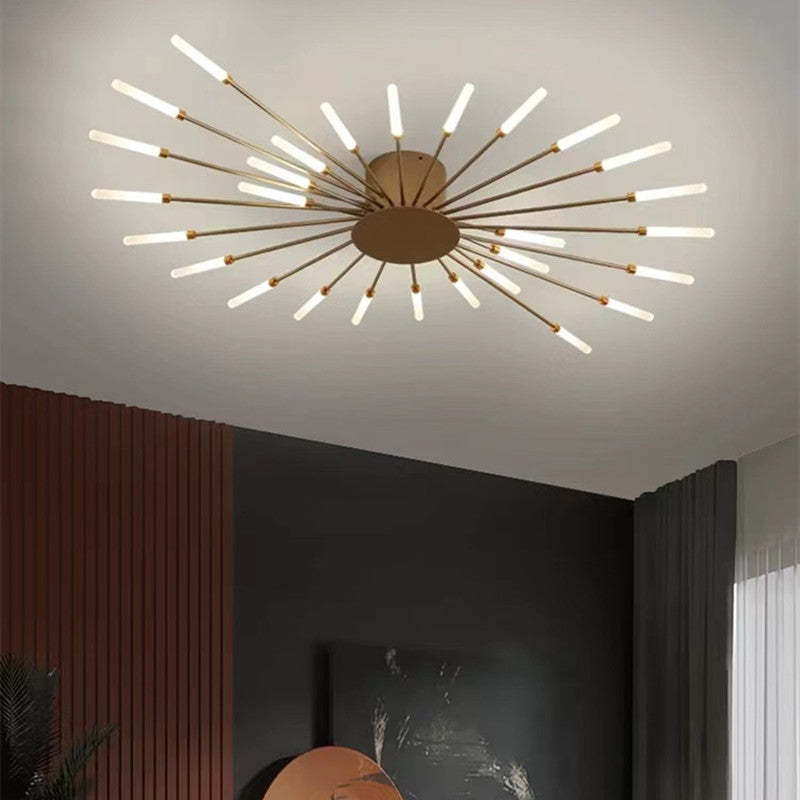 Kovon Flush-Mount Ceiling Light Fireworks, Black/Gold-Neutral Decor