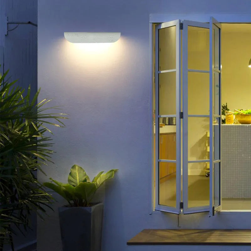 Volimum Modern Outdoor Wall Lighting, Waterproof, Curved
