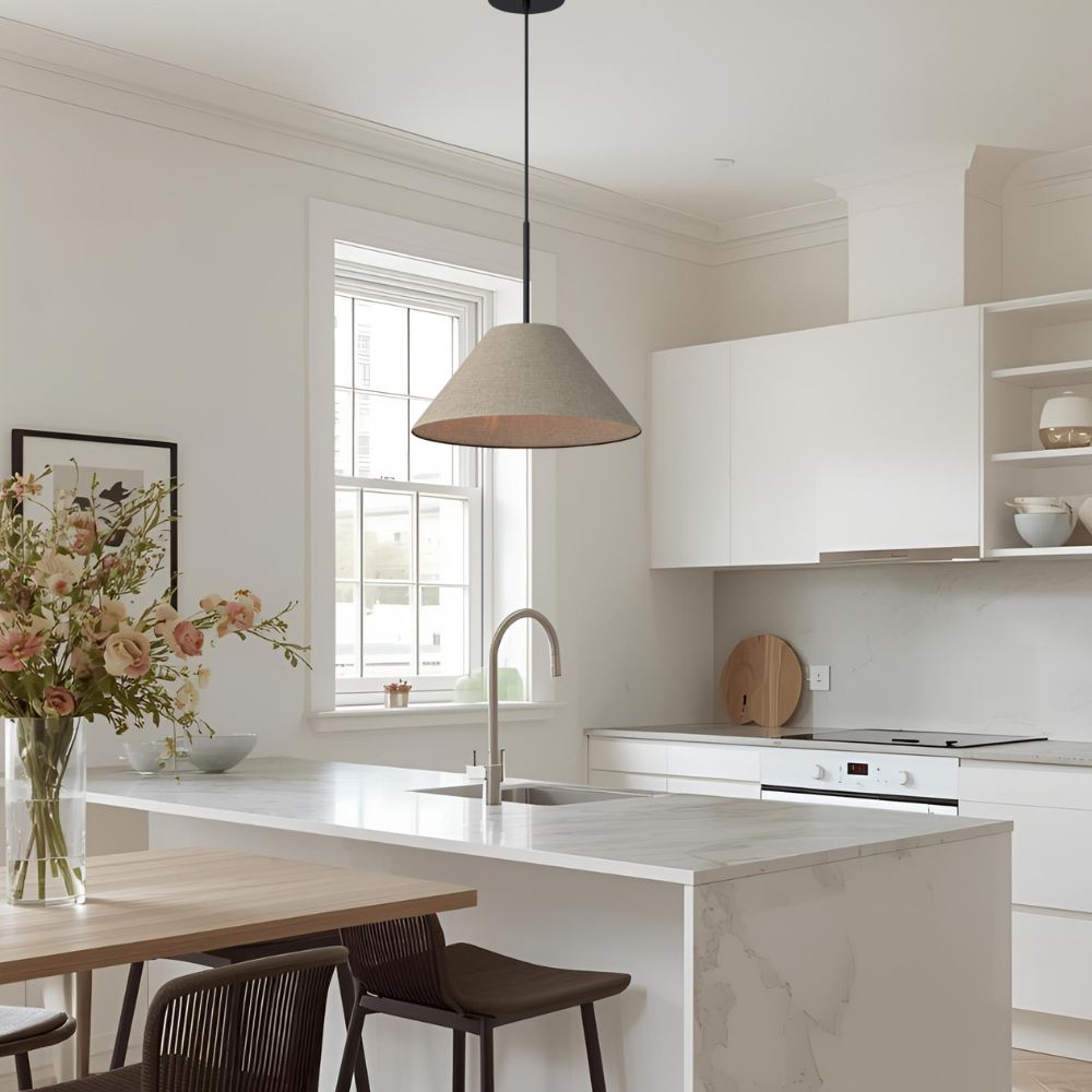 Cone Milk Clear Glass Cone Pendant Light for Kitchen