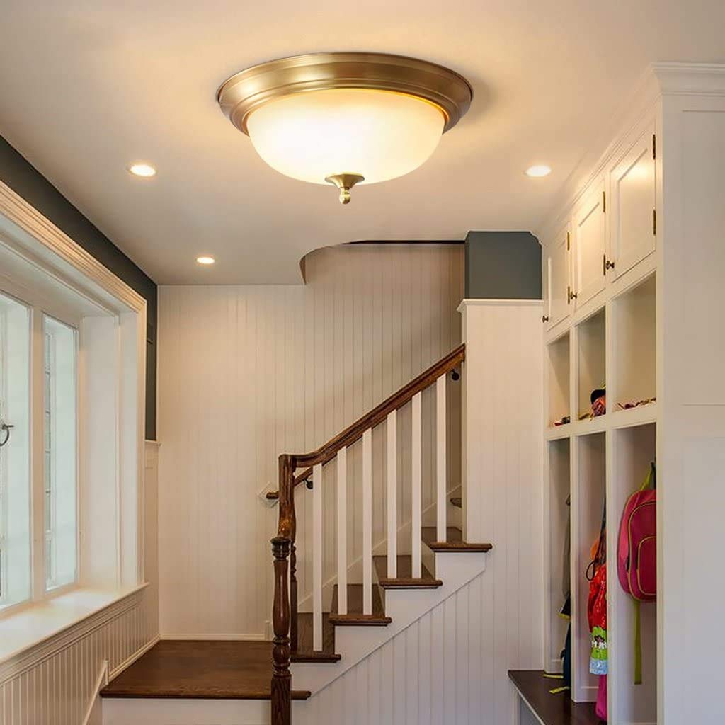 Zabetida Flush Mount Ceiling Light Brass Retro LED Living Room Bedroom