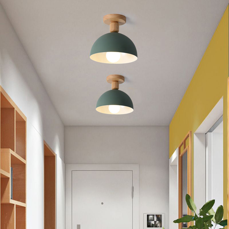 Tusesulo Modern LED Wood Dome Ceiling Light
