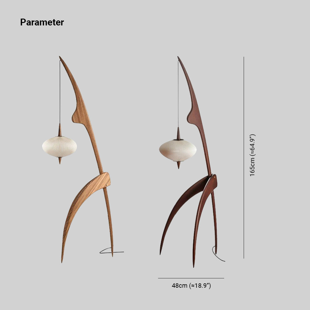 Rugaken Artificial Paper & Wood Floor Lamp