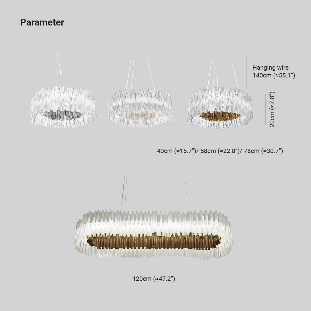 Bekepom Modern Luxury Pleated Pendant Light, Circle, /Stainless Steel