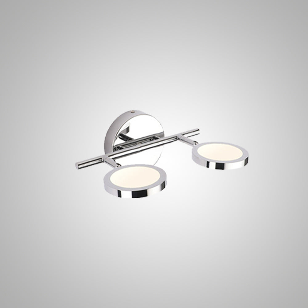 Hamutol Modern Arc Wall Lamp, Silver, Metal/, Front Mirror Vanity