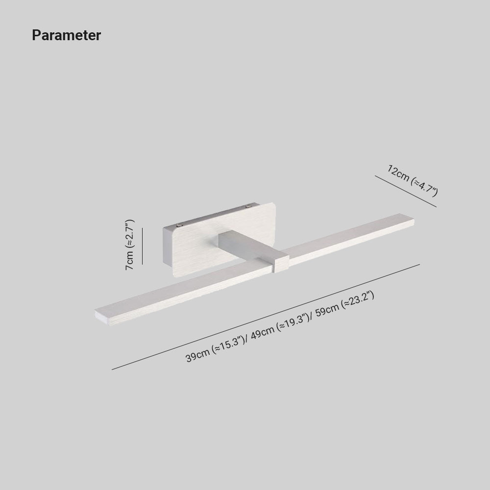 Belemus Nordic Linear Mirror Front Wall Lamp, Silver